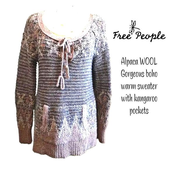 Free People Sweaters - Free People KANGAROO POCKETS faire isle Alpaca wool sweater